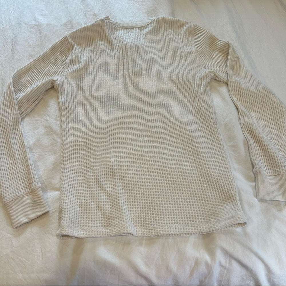 Old Navy waffle Cream Henley Sweater - Picture 5 of 5